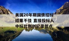 美国20年期国债招标结果不佳 直接投标人中标比例创纪录低点